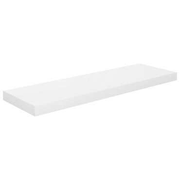 vidaXL Ράφια Τοίχου Γυαλιστερά Άσπρα 2 τεμ. 80x23,5x3,8cm MDF