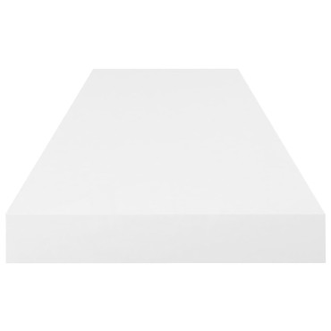 vidaXL Ράφια Τοίχου Γυαλιστερά Άσπρα 2 τεμ. 80x23,5x3,8cm MDF