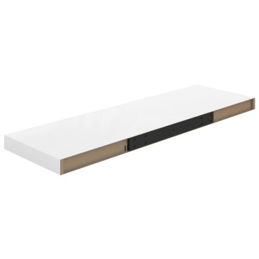 vidaXL Ράφια Τοίχου Γυαλιστερά Άσπρα 2 τεμ. 80x23,5x3,8cm MDF