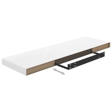 vidaXL Ράφια Τοίχου Γυαλιστερά Άσπρα 2 τεμ. 80x23,5x3,8cm MDF