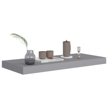 vidaXL Ράφι Τοίχου Γκρι 60x23,5x3,8cm MDF 1 τεμ.