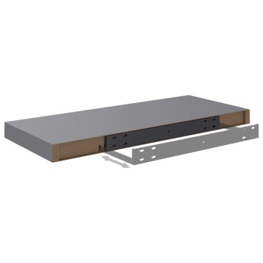 vidaXL Ράφι Τοίχου Γκρι 60x23,5x3,8cm MDF 1 τεμ.