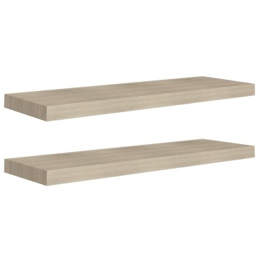 vidaXL Ράφια Τοίχου 2 τεμ. Χρώμα Δρυός 80x23,5x3,8cm MDF