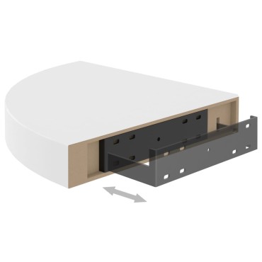 vidaXL Ράφι Τοίχου Γωνιακό Λευκό 25x25x3,8cm από MDF 1 τεμ.