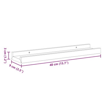 vidaXL Ράφια για Κορνίζες 2 τεμ. Λευκά 40x9x3cm από MDF