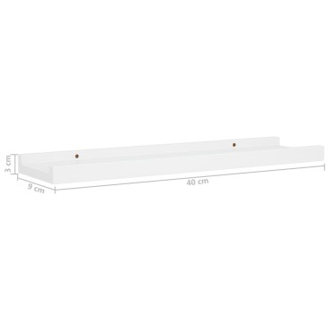 vidaXL Ράφια για Κορνίζες 2 τεμ. Λευκά 40x9x3cm από MDF