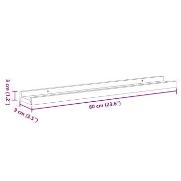 vidaXL Ράφια για Κορνίζες 2 τεμ. Λευκά 60x9x3cm από MDF