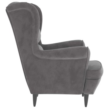 vidaXL Πολυθρόνα Ανοιχτό Γκρι Βελούδινη 74x84x100cm 1 τεμ.