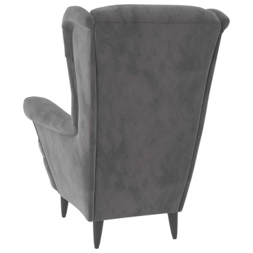 vidaXL Πολυθρόνα Ανοιχτό Γκρι Βελούδινη 74x84x100cm 1 τεμ.