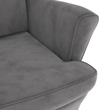 vidaXL Πολυθρόνα Ανοιχτό Γκρι Βελούδινη 74x84x100cm 1 τεμ.