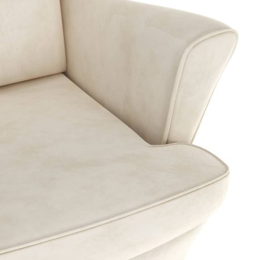 vidaXL Πολυθρόνα Λευκή Κρεμ Βελούδινη 74x84x100cm 1 τεμ.