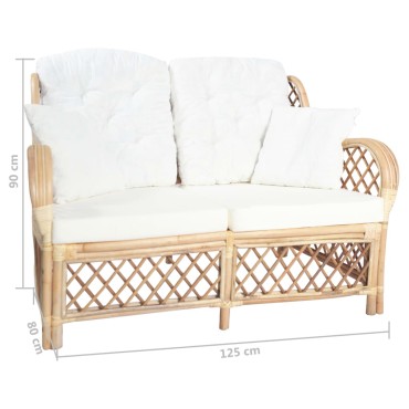vidaXL Καναπές Διθέσιος από Ρατάν 125x80x90cm 1 τεμ.