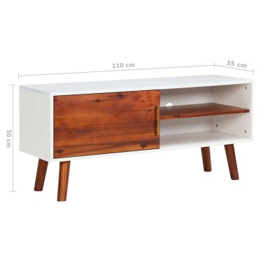 vidaXL Έπιπλο Τηλεόρασης 110x35x50cm από Μασίφ Ξύλο Ακακίας/MDF