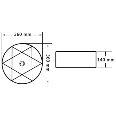 vidaXL Νιπτήρας Λευκός 36 x 14 εκ. Κεραμικός