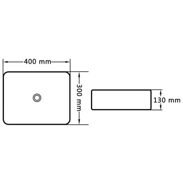 vidaXL Νιπτήρας Λευκός 40 x 30 x 13 εκ. Κεραμικός