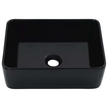 vidaXL Νιπτήρας Μαύρος 40 x 30 x 13 εκ. Κεραμικός