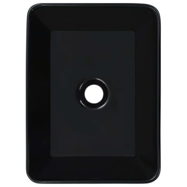 vidaXL Νιπτήρας Μαύρος 40 x 30 x 13 εκ. Κεραμικός