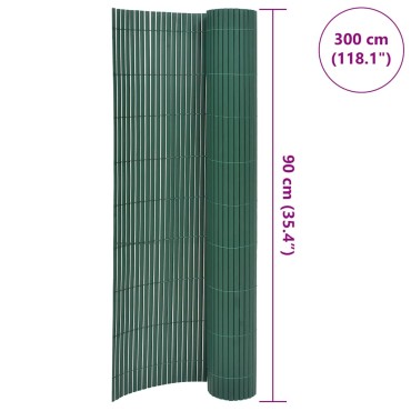 vidaXL Περίφραξη Κήπου Διπλής Όψης Πράσινη 90x300cm από PVC