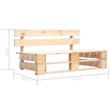vidaXL Παγκάκι Κήπου από Παλέτες Ξύλινο 110x65x55cm 1 τεμ.