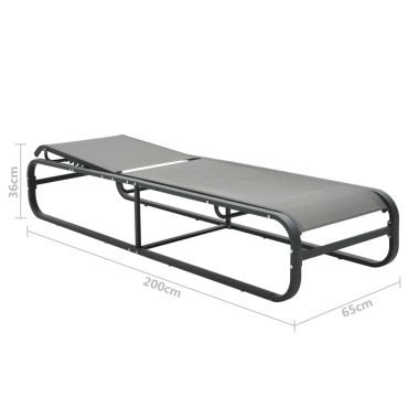 vidaXL Ξαπλώστρα από Αλουμίνιο / Textilene 200x65x36cm 1 τεμ.