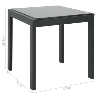 vidaXL Ξαπλώστρες 2 τεμ. από Textilene / Ατσάλι με Τραπέζι 30x30x29,5cm