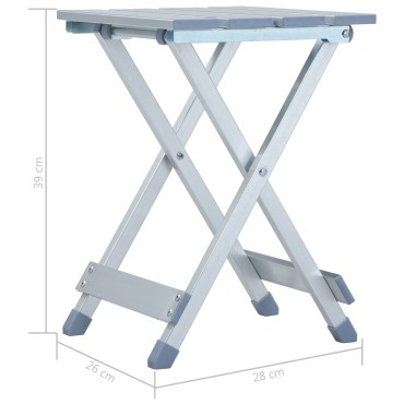 vidaXL Πτυσσόμενο Σκαμπό  28 x 26 x 39 εκ. Αλουμινίου