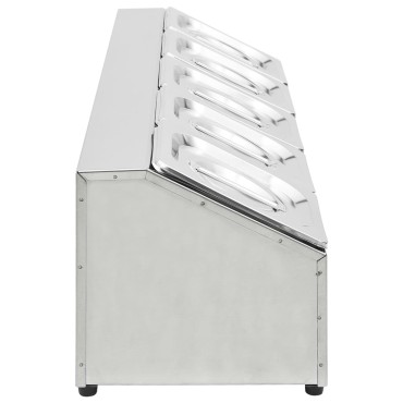 vidaXL Βάση για Λεκάνες Gastronorm με 5 Σκεύη GN 1/6 Ανοξείδωτο Ατσάλι