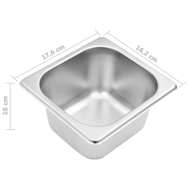 vidaXL Βάση για Λεκάνες Gastronorm με 5 Σκεύη GN 1/6 Ανοξείδωτο Ατσάλι