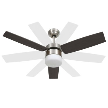 vidaXL Ανεμιστήρας Οροφής με Φως & Τηλεχειριστήριο Σκούρο Καφέ 108 εκ
