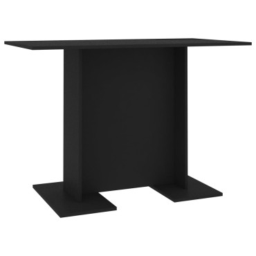 vidaXL Τραπεζαρία Μαύρη 110x60x75cm από Επεξ. Ξύλο 1 τεμ.