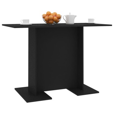 vidaXL Τραπεζαρία Μαύρη 110x60x75cm από Επεξ. Ξύλο 1 τεμ.