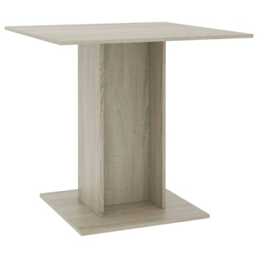 vidaXL Τραπεζαρία Sonoma Δρυς 80x80x75cm από Μοριοσανίδα 1 τεμ.