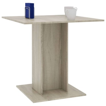 vidaXL Τραπεζαρία Sonoma Δρυς 80x80x75cm από Μοριοσανίδα 1 τεμ.