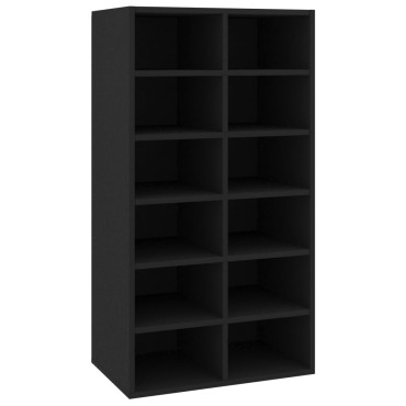 vidaXL Παπουτσοθήκη Μαύρη Δρυς 54x34x100,5cm από Επεξεργασμένο Ξύλο