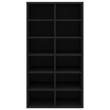 vidaXL Παπουτσοθήκη Μαύρη Δρυς 54x34x100,5cm από Επεξεργασμένο Ξύλο