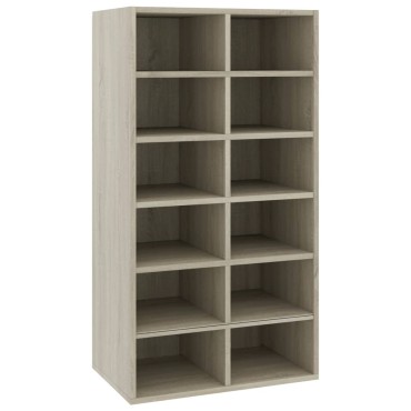 vidaXL Παπουτσοθήκη Sonoma Δρυς 54x34x100,5cm από Επεξεργασμένο Ξύλο
