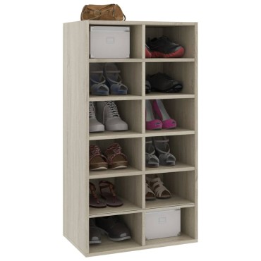 vidaXL Παπουτσοθήκη Sonoma Δρυς 54x34x100,5cm από Επεξεργασμένο Ξύλο