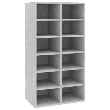 vidaXL Παπουτσοθήκη Γκρι Σκυρ Δρυς 54x34x100,5cm Επεξεργασμένο Ξύλο