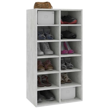 vidaXL Παπουτσοθήκη Γκρι Σκυρ Δρυς 54x34x100,5cm Επεξεργασμένο Ξύλο