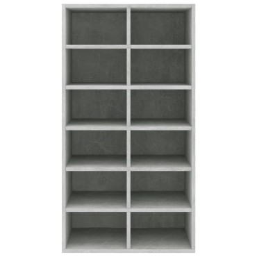 vidaXL Παπουτσοθήκη Γκρι Σκυρ Δρυς 54x34x100,5cm Επεξεργασμένο Ξύλο