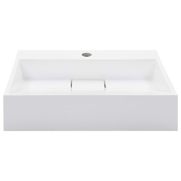 vidaXL Νιπτήρας Λευκός 50x38x13 εκ. Συνθετικός από Τεχνητό Μάρμαρο