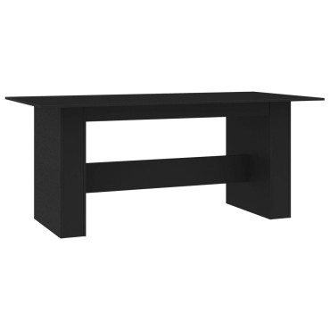 vidaXL Τραπεζαρία Μαύρη 180x90x76cm από Επεξ. Ξύλο 1 τεμ.