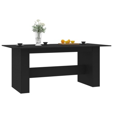 vidaXL Τραπεζαρία Μαύρη 180x90x76cm από Επεξ. Ξύλο 1 τεμ.