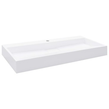 vidaXL Νιπτήρας Λευκός 100x46x11 εκ. Συνθετικός από Τεχνητό Μάρμαρο