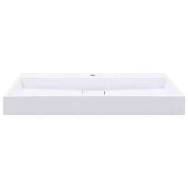 vidaXL Νιπτήρας Λευκός 100x46x11 εκ. Συνθετικός από Τεχνητό Μάρμαρο