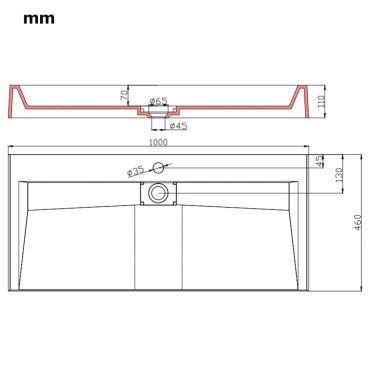 vidaXL Νιπτήρας Λευκός 100x46x11 εκ. Συνθετικός από Τεχνητό Μάρμαρο