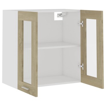 vidaXL Ντουλάπι Κρεμαστό με Τζάμι Lyon Sonoma Δρυς 60x31x60cm 1 τεμ.