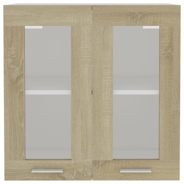 vidaXL Ντουλάπι Κρεμαστό με Τζάμι Lyon Sonoma Δρυς 60x31x60cm 1 τεμ.
