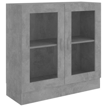 vidaXL Βιτρίνα Γκρι του Σκυροδέματος 82,5x30,5x80cm Επεξ. Ξύλο 1 τεμ.