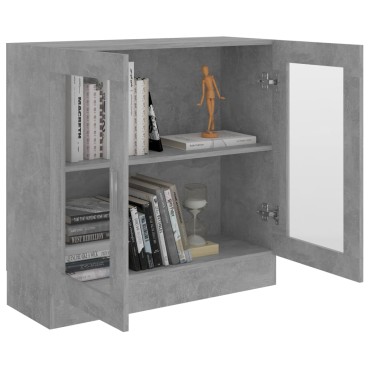vidaXL Βιτρίνα Γκρι του Σκυροδέματος 82,5x30,5x80cm Επεξ. Ξύλο 1 τεμ.